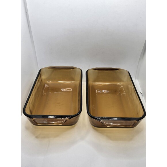 1 Anchor Hocking   Small Amber BAKING LOAF PAN BOWL  USA - Picture 1 of 9